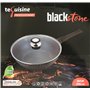 TeCuisine - Wok 28 cm - Manche Amovible - Fonte d'Aluminium - Revêtement pierre - Couvercle en Verre - Tous Feux dont Induction