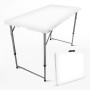 SKYLANTERN® Table Pliante 120 cm d'Appoint Rectangulaire Blanche Hauteur Réglable - Table de Camping 6 Personnes L120 x l60 x H7