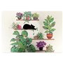 Set de Table avec Un Chat sur Une étagère au Milieu de Plantes