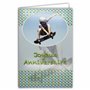 AFIE Carte Joyeux Anniversaire Paillettes Skateboard pour Petit Garçon Enfant avec Enveloppe Blanche 12x17