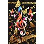 Carte Double Anniversaire - notes de musique avec Dorure - Format 12 x 17,5 cm - Meilleurs Vœux - Enveloppe Blanche - Message Or