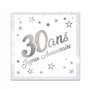 Serviette de table anniversaire 30 ans blanche et argentée métallisée (x24) REF/STAM03A