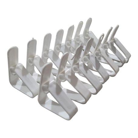PARENCE - Set de 14 Pinces Clips Nappes Blanches - Robustes