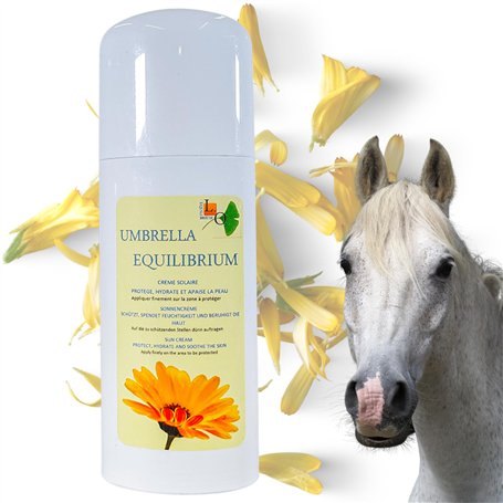 Umbrella Equilibrium -2en1 - Crème Protection Solaire UV et après Soleil Naturel pour Cheval - A Base de Calendula
