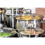 Karcher 113577 Batterie de Cuisine Jette (14 pièces, avec 5 couvercles en Verre, INOX, Convient aux plaques à Induction, Lavable