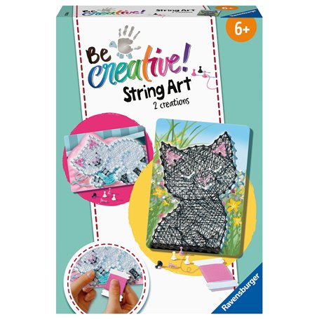 Ravensburger – Be Creative – String Art Midi – Cats – Chats – Tableau en Fil tendu – Création Objets – Loisir créatif – Activité