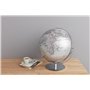 Globe terrestre 30 cm de diamètre - JURI - Base métal chromé - Deux axes mobiles - Argent - TROIKA original