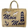 Domelo Grand sac à provisions en toile de jute - Sac de plage XXL - Sac de travail pour femme - Sac de plage pliable - Grand sac
