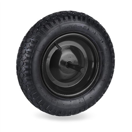 Relaxdays Roue de brouette 3.50-8 avec axe Fixe
