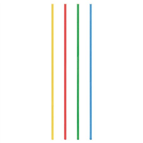 VEPATIM Lot de 50 pailles en papier extra longues multicolores Ø 8 mm 80 cm