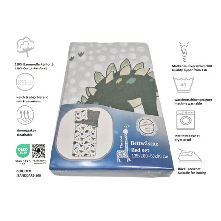 Lavnox Housse de Couette 140x200 Enfant Safari Parure de lit 1 Personne Fille Garçon Microfibre 3D Animaux Mignons Ensemble de l