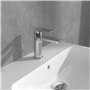 Villeroy & Boch Robinetterie pour lavabo Villeroy & Boch O.novo, robinet de salle de bains avec tirette et cartouche céramique,