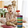 Jouets en Bois pour Enfants à partir de 3 Ans Tour à Bascule à empiler avec Motifs d'animaux Jouet éducatif de Tour avec 54 Bloc