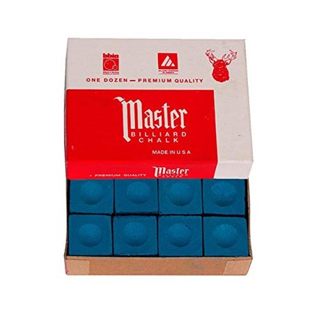 Master Lot de 12 craies de billard Bleu