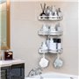 Yorbay Lot de 3 Etagères de Douche en Aluminium avec Crochets sans Perçage Etagère d’Angle de Douche