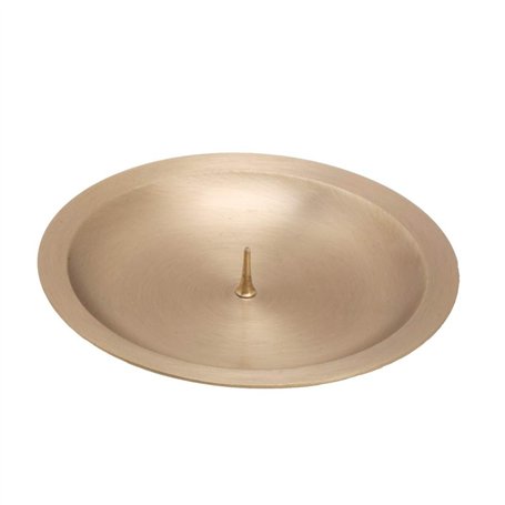 NKlaus Assiette à Bougie Ø 10cm avec épine 1cm Bougeoir Chandelier en Laiton Dessous-de-Plat Bougies de Communion Baptême 2812