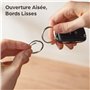 Praknu Lot de 200 Anneaux Porte Clé - Rond en Acier - Anneau 30mm - Porte Cle d'Ouverture Facile - Attache Porte Clé - Pour DIY