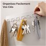 Praknu Lot de 200 Anneaux Porte Clé - Rond en Acier - Anneau 30mm - Porte Cle d'Ouverture Facile - Attache Porte Clé - Pour DIY