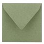 NEUSER PAPER 50x enveloppes carrées vintage en papier kraft vert - durable - 15,5 x 15,5 cm - rabat pointu à collage humide -