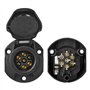 Multibros Prise de remorque 7 + 1 broches en PVC avec arrêt de feux antibrouillard - Type N ISO 1724 - Idéal pour les voitures,
