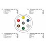 Multibros Prise de remorque 7 + 1 broches en PVC avec arrêt de feux antibrouillard - Type N ISO 1724 - Idéal pour les voitures,