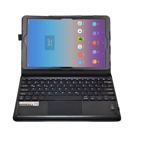 MQ Étui de protection clavier Bluetooth avec pavé tactile pour Samsung Galaxy Tab A 10.5 LTE SM-T595 WiFi T590 avec clavier QWER