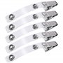 WEBBOMB® Lot de 5 clips de fixation pour porte-badges avec clip crocodile pivotant et flexible pour porte-badges et porte-badges