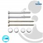 tecuro - 436785 - Kit de fixation WC 6 x 85 mm avec 2 capuchons chromés et plastique