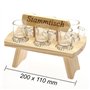 Smart-Planet Plateau à liqueur en bois avec 6 verres pour liqueur et liqueur - Banc à liqueur rustique avec inscription « Table
