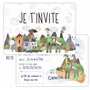 12 cartes d'invitation pour un anniversaire d'enfant avec pochettes d'envoi personnalisées - Invitation colorée pour une fête d'