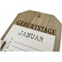 khevga Tableau mémo calendrier d'anniversaire permanent en bois 38 x 12 cm