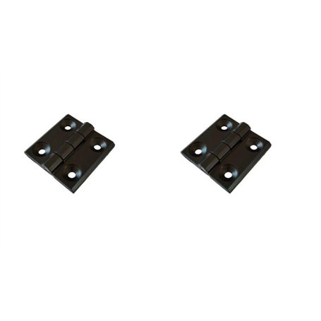 Lot de 2 charnières en métal 50 x 50 mm - Noir - Pour jardin