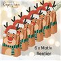 Kapulina Lot de 24 boîtes cadeaux de Noël – 4 motifs : Père Noël, bonhomme de neige, renne et elfe – Emballage cadeau pour Noël 
