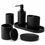 DELUXXOO® Lot d'accessoires de salle de bain 6 pièces de qualité supérieure,Noir mat,Pour salle de bain et décoration,Distribute