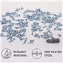SKIR'CO Lot de 100 vis à bois Pozidriv Tête fraisée cruciforme en acier zingué Argenté 2,5 x 10 mm Vis à panneaux d'aggloméré PZ