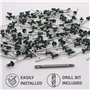 SKIR'CO Lot de 100 rivets aveugles peints 4,0 x 8 mm en aluminium avec foret inclus (vert mousse RAL 6005)