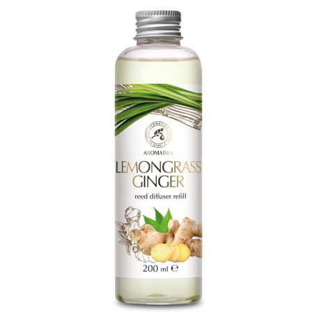 Recharge Diffuseur Citronnelle-Gingembre 200ml - Recharge Diffuseur à l'huile Essentielle de Gingembre - Aromathérapie - Parfum