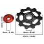 Create idea Roues Dérailleur Arrière 2pcs Noir Scellé par Aluminium 11T Soutenant Jockey Roule Poulie pour Bicyclette Accessoire