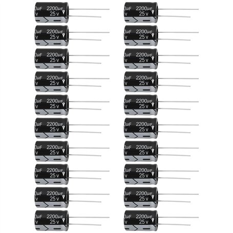OTOTEC 20pcs Condensateurs électrolytiques Radiaux 2200 UF 25 V pour Alimentation à Découpage PC Appareils électroménagers 13 X