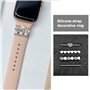 EMSea Lot de 4 anneaux décoratifs pour bracelet de montre - En forme de cœur - Ornement en métal - Largeur : 20 mm - 21 mm - Bra