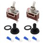 EMSea 2 Pièces Interrupteur à Bascule 12V DC 30A on/Off 2 Broches SPST Interrupteur étanche 15A 250V AC 2 Broches 2 Positions In