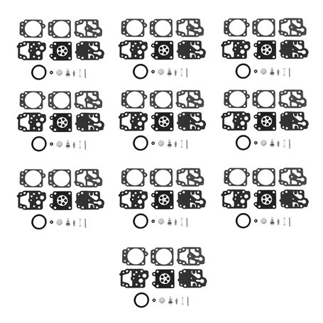 Tiamu 10 Kit D'Aiguille de Joint de Reconstruction de RéParation de Carburateur pour Tondeuse Walbro K20-WYJ Echo Husqvarna Toro