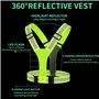Pvczool Gilet de Course à LED, Gilet de SéCurité RéFléChissant à LED Haute Visibilité avec 2 Bandes RéFléChissantes pour Le Cycl