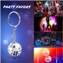 Plmvhpb Lot de 96 mini porte-clés boule disco - Cadeaux des années 70, 80 et 90 - Accessoires disco argentés