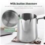 OVNSHVN Pot Chauffe-Beurre de Lait de 350 ML, CafetièRe Turque, Pot de Fonte de CuisinièRe en Acier Inoxydable avec Bec Verseur