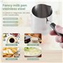 OVNSHVN Pot Chauffe-Beurre de Lait de 350 ML, CafetièRe Turque, Pot de Fonte de CuisinièRe en Acier Inoxydable avec Bec Verseur