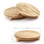 Pylorixz 2 PCS Planche de Socle Rond Riser Planche de Présentation en Bois Planche de Socle Pot Fleuri Support Élévateur Couleur