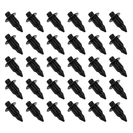 eMagTech 30x Clip de Carénage en Plastique Rivet Garniture de Panneau de Retenue Noir Trou de 6mm Compatible avec Honda Compatib