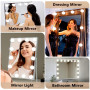 3 Couleurs Lumières de Miroir, 14 Ampoules Hollywood Dimmable LED Mirror Light Kit, 10 Niveaux de Luminosité Miroir Lumineux de 