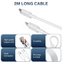 25W Chargeur Rapide pour iPhone, 2 Pièces PD 3.0 Prise USB C avec 2M Cable Lightning for iPhone 14/14Pro/13/13 Mini/13 Pro/13Pro